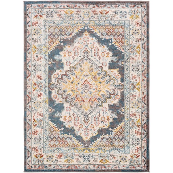 Livabliss Chandi Blue 7 ft. x 9 ft. Area Rug