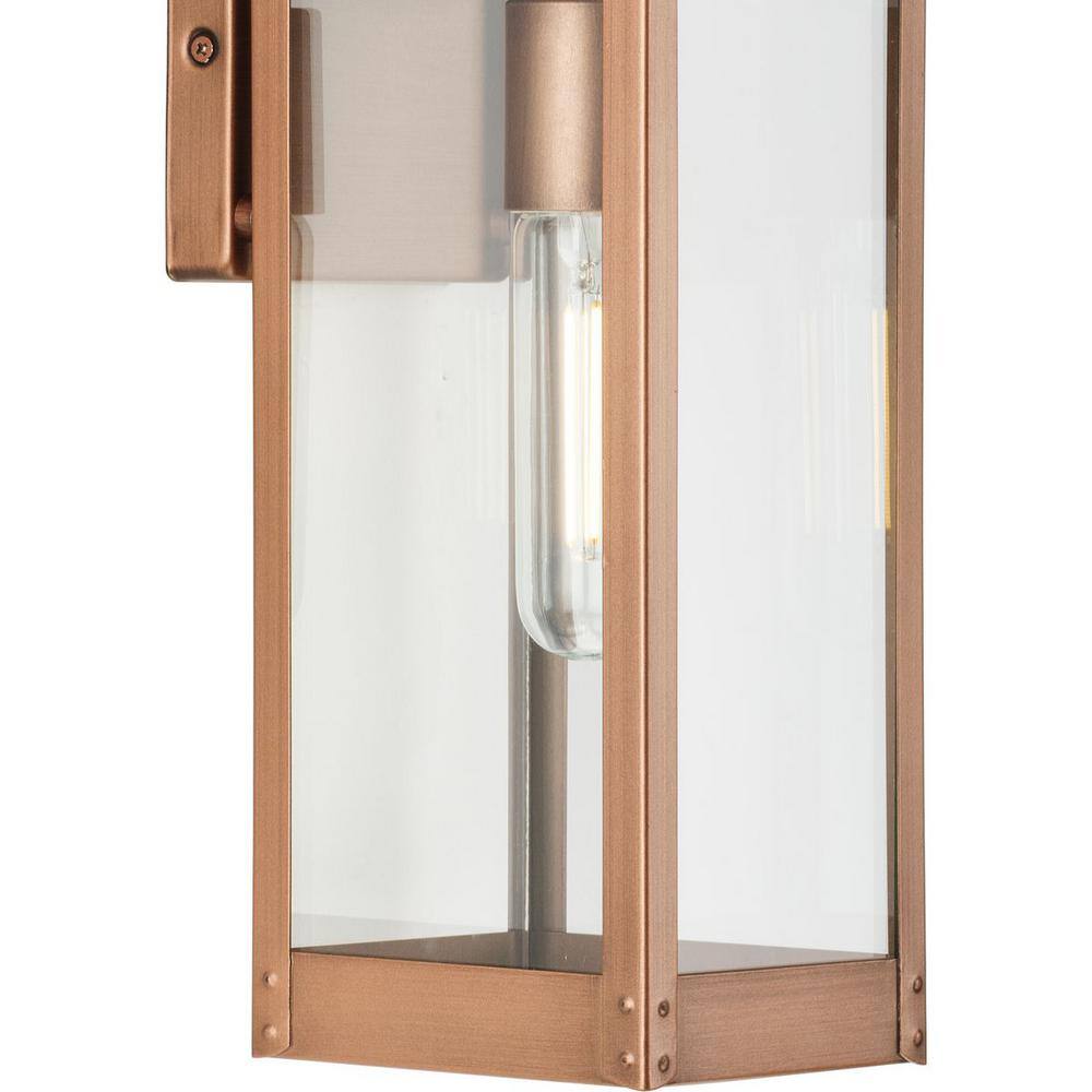 Antique Copper Direct Wired Electric Wall Sconce with Clear Glass