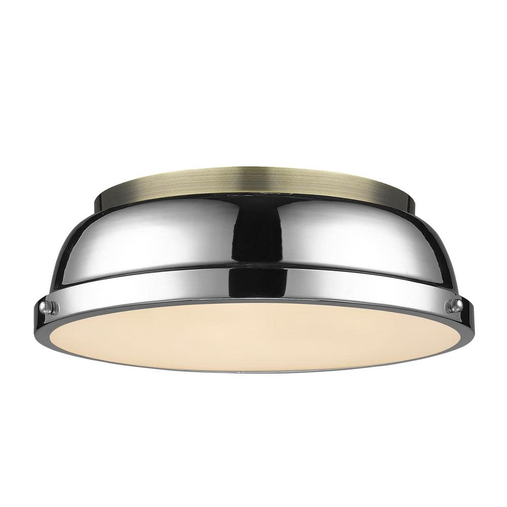 Duncan 14 in. 2-Light Aged Brass Flush Mount price history on PriceWatchPro