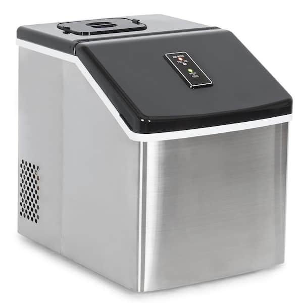 Tatahance 11.3 in. 26 lbs. Portable Ice Maker in Stainless Steel Silver