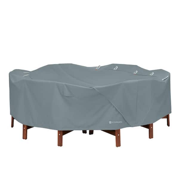 Classic Accessories Storigami Easy Fold 94 in. Dia x 23 in. H Round Table and Chairs Cover