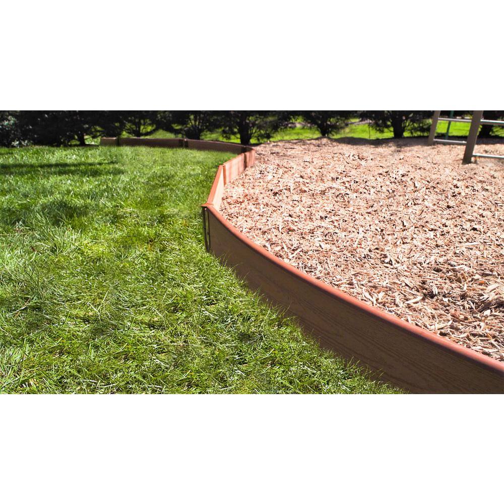 Classic Sienna Curved Playground Border with Wood-Grain Finish