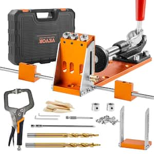 Pocket Hole Jig Kit, 34 Pcs Pocket Hole Jig System with 11 in. C-clamp, Fixture, Step Drills, Wrenches, Plasma Cutter