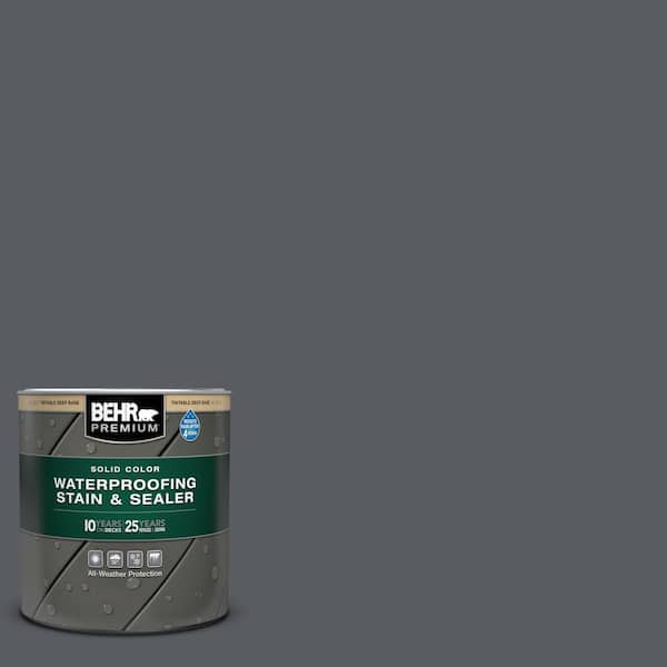 BEHR PREMIUM 1 qt. #PPU18-02 Pencil Point Solid Color Waterproofing Exterior Wood Stain and Sealer