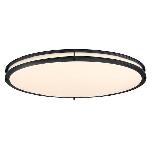 Lauderdale 33-in. 40-Watt Matte Black Selectable LED Indoor Flush Mount