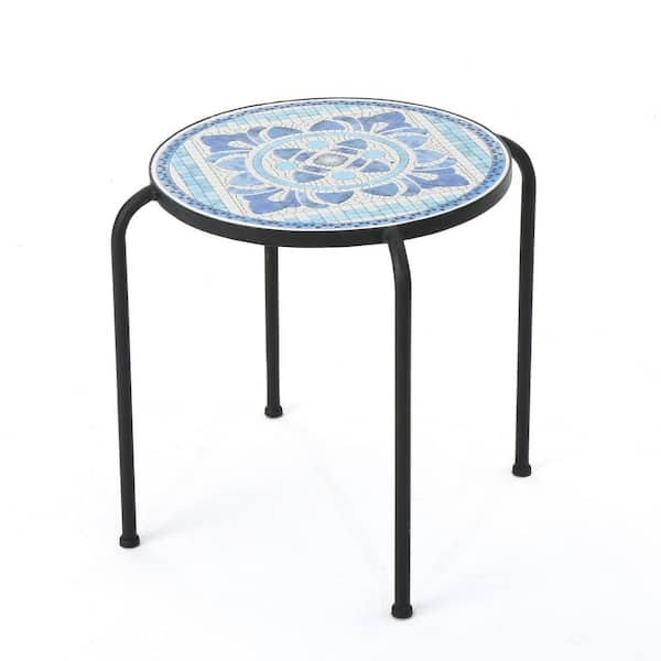 noble house round metal outdoor side table