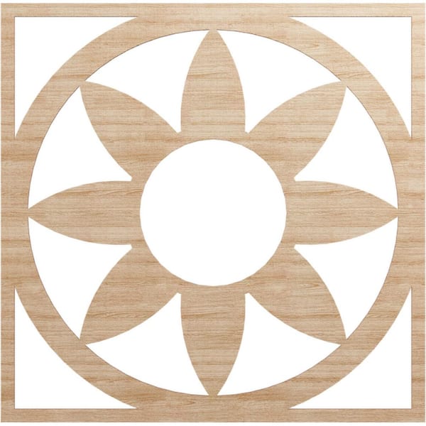 Ekena Millwork 34 in. x 11.75 in. x 0.25 in. Wood Medallion
