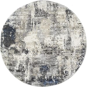 Infinity Modern Blue 5 ft. Round Area Rug