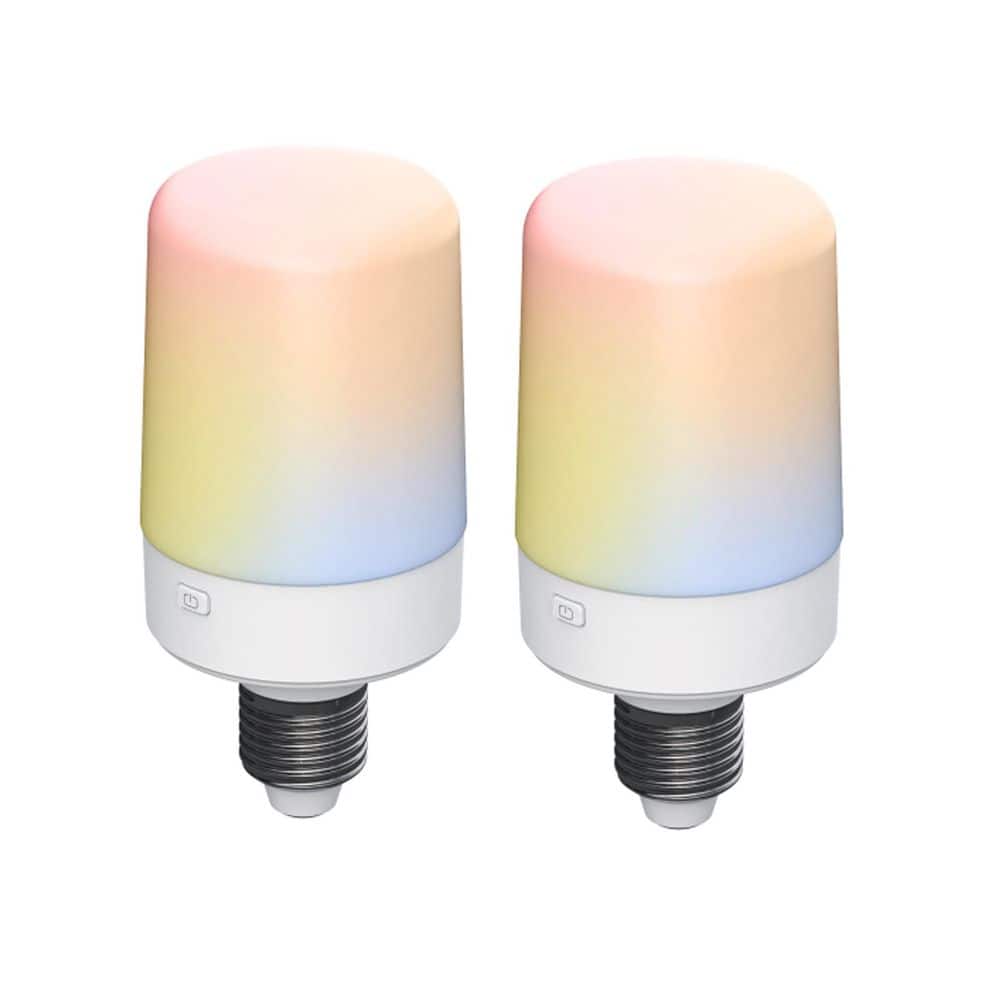 1.5-Watt Equivalent E26 Dimmable Rechargeable RGB LED Light Bulb with Remote & Timer, 2-Pack price history on PriceWatchPro
