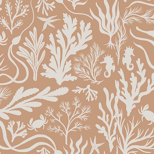 Elana Gabrielle Tides Papaya Vinyl Peel and Stick Wallpaper Roll (Covers 30.75 sq. ft.)
