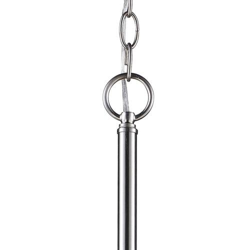 Mesh 30 in. 8-Light Brushed Nickel Hanging Pendant Light Fixture with Metal Shade Home