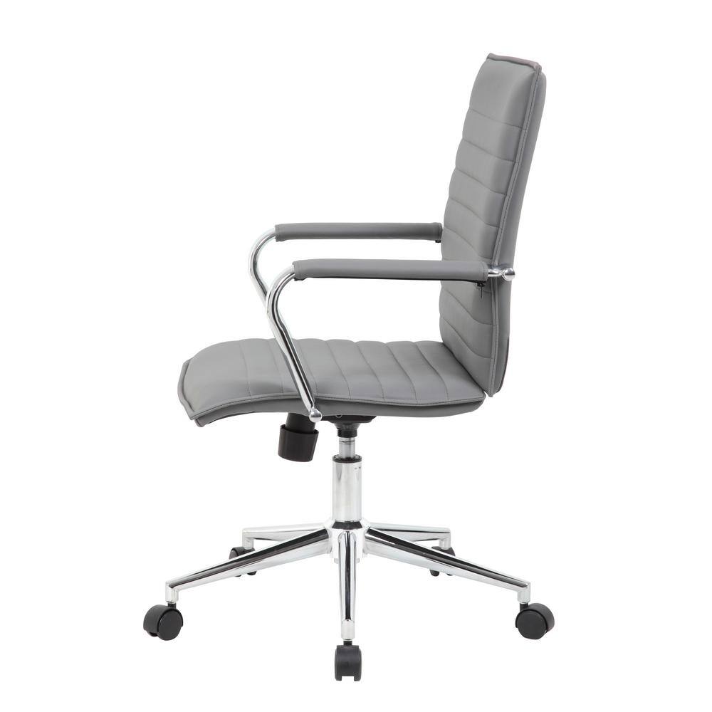 Black Vinyl and Chrome Swivel Task Chair