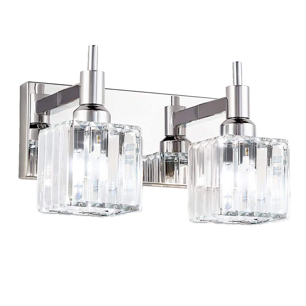 EDISLIVE Orillia 11.8 in. 2-Light Modern Chrome Bathroom Vanity Light ...