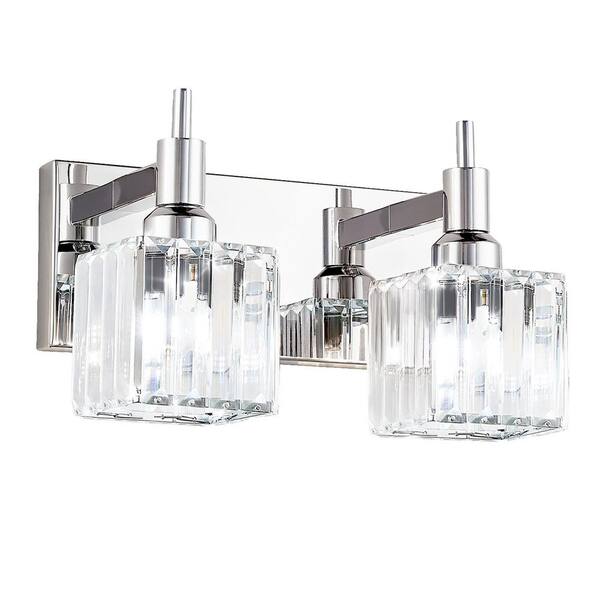 EDISLIVE Orillia 11.8 in. 2Light Modern Chrome Bathroom Vanity Light