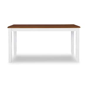 Twyla Honey Brown Dining Table with Vanilla White Finish