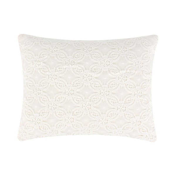 LEVTEX HOME Leonora White Lace Overlay 14 in x 18 in. Throw Pillow ...