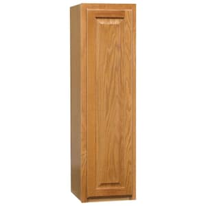 Hampton 12 in. W x 12 in. D x 42 in. H Assembled Wall Kitchen Cabinet in Medium Oak