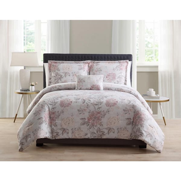 Morgan Home Mhf 8-Piece Grey/Blush Full/Queen Comforter Set