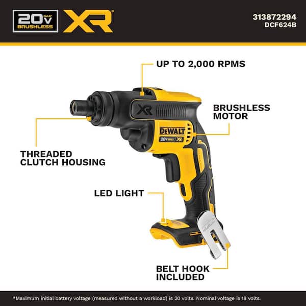 20V MAX XR Cordless Brushless Drywall Screw Gun Threaded Clutch Housing (Tool Only)