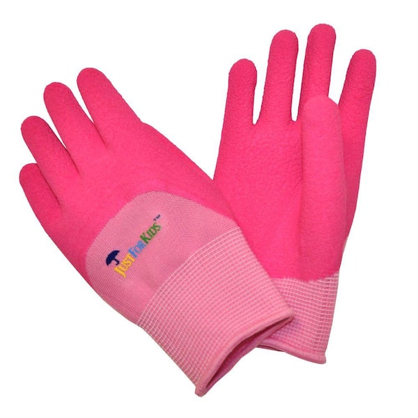 G & F Products JustForKids Premium Pink MicroFoam Texure Coating Kids All Purpose Gloves