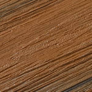 Infinity IS 5.35 in. x 6 in. Grooved Oasis Palm Brown Composite Deck Board Sample