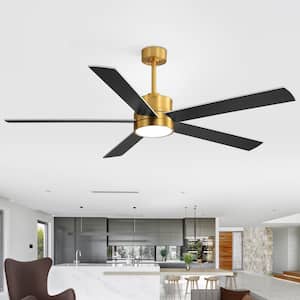 Radar 65 in. Integrated LED Indoor Gold Ceiling Fans with Light and Remote Included