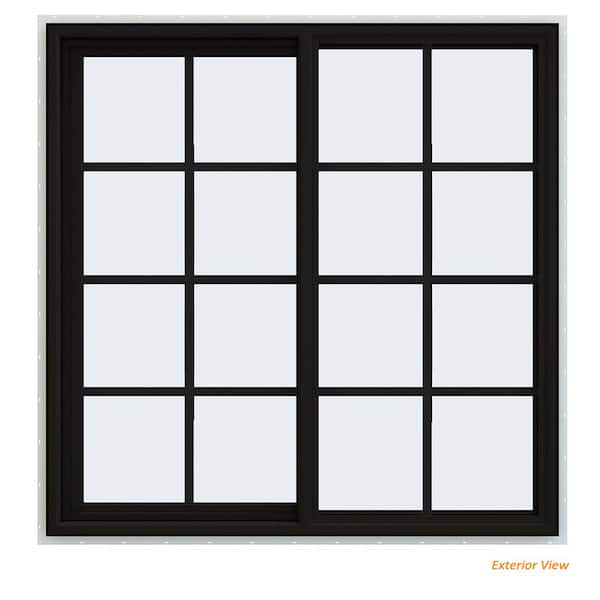 JELD-WEN 48 in. x 48 in. V-4500 Series Black Exterior/White