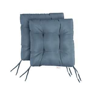 Sunbrella Spectrum Denim Tufted Chair Cushion Square Back 16 x 16 x 3 (Set of 2)
