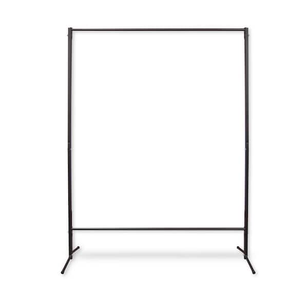 Rod Desyne 74 in. H x 58 in. W Room Dividers, Multi-Purpose Portable Rod Stand in Black