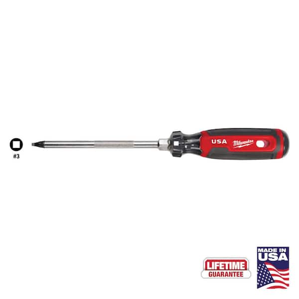 Milwaukee 6 in. #3 Square Screwdriver with Cushion Grip