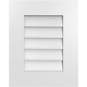 16 in. x 20 in. Rectangular White PVC Paintable Gable Louver Vent Non-Functional