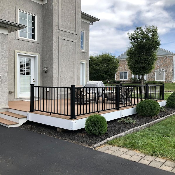 Weatherables Stanford Black 3.5 ft. H x 72 in. W Textured Aluminum Railing Kit