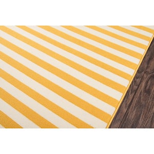 Baja Stripe Yellow 8 ft. 6 in. x 13 ft. Indoor/Outdoor Area Rug