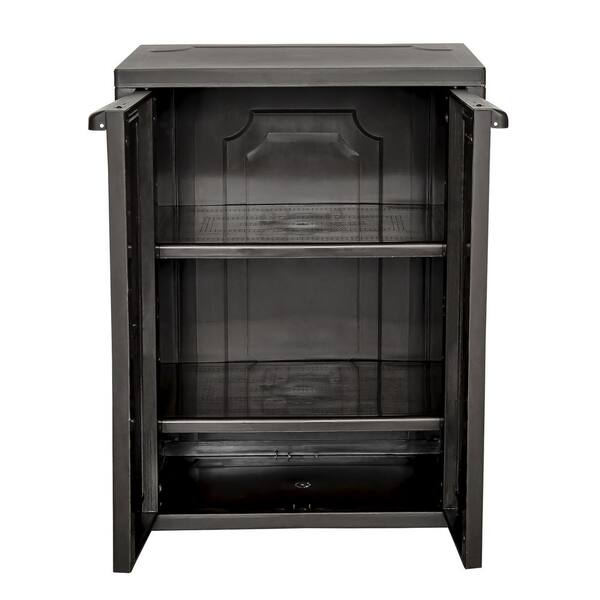 Unbranded - 27.96 in. W x 37.40 in. H x 17.72 in. D Resin 3-Shelf Freestanding Cabinet in Espresso