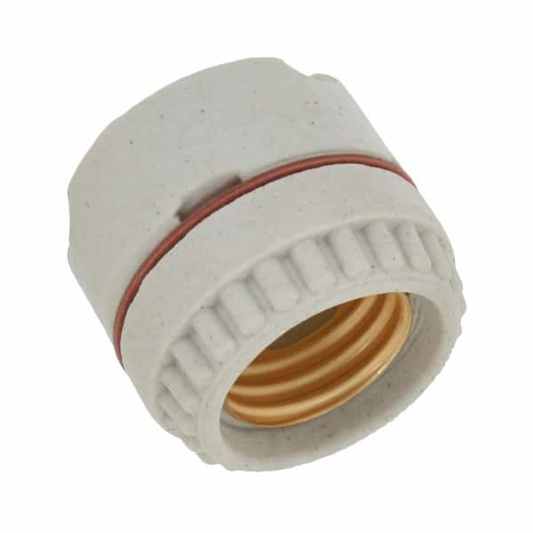 660W Medium Base Two-Piece Single Circuit Keyless Ring-Type Unglazed Porcelain Incandescent Lampholder, White 9350
