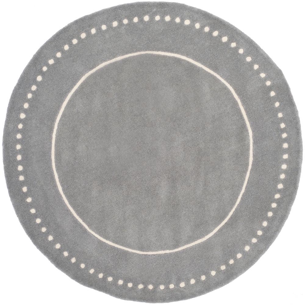 Bella Silver/Ivory 5 ft. x 5 ft. Round Border Area Rug price history on PriceWatchPro
