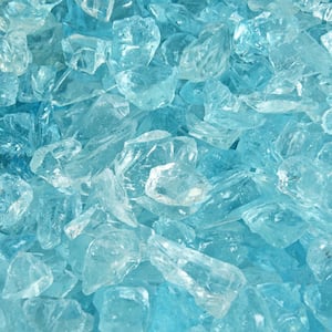 3/8 in. to 1/2 in. 10 lbs. Blue Teal Lagoon Crushed Fire Glass for Indoor and Outdoor Fire Pits or Fireplaces