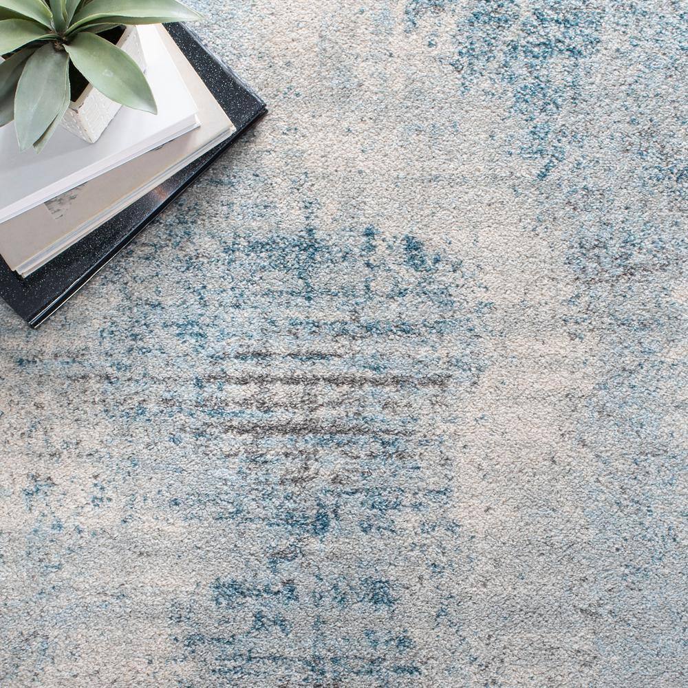 Tulum 8' x 10' Gray and Blue Reversible Area Rug
