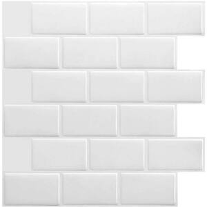 3D Mosaic Self-Adhesive Glossy Gel Peelable Backsplash Tile YJC106 12 in. x 12 in. (Set of 20)