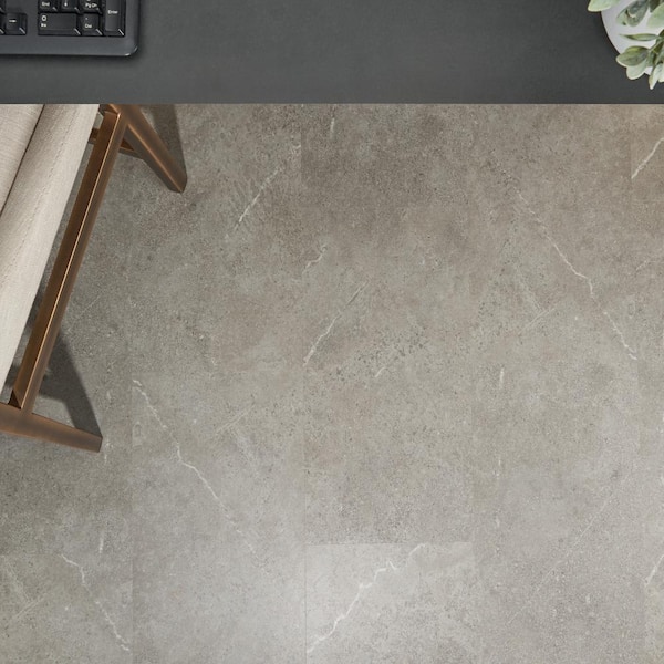 Cippia Sandstone Dark Beige 28MIL x 12 in. x 24 in. Click Lock Waterproof Luxury Vinyl Plank Flooring(23.45 sq.ft./Case)