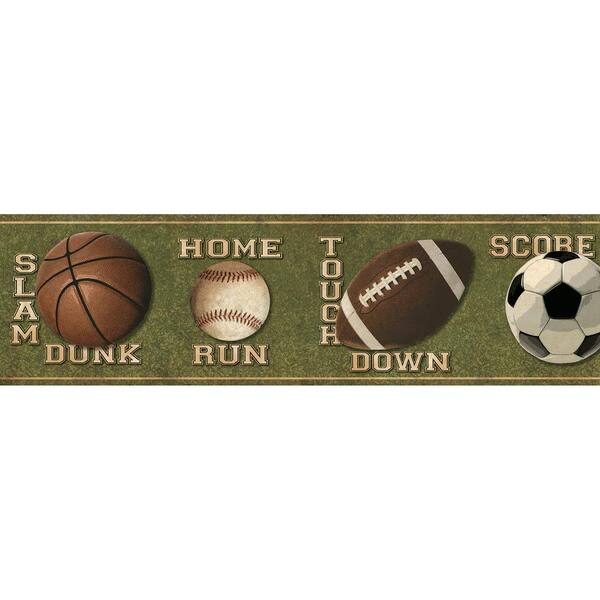 Chesapeake Slam Dunk Sports Toss Wallpaper Border Sample