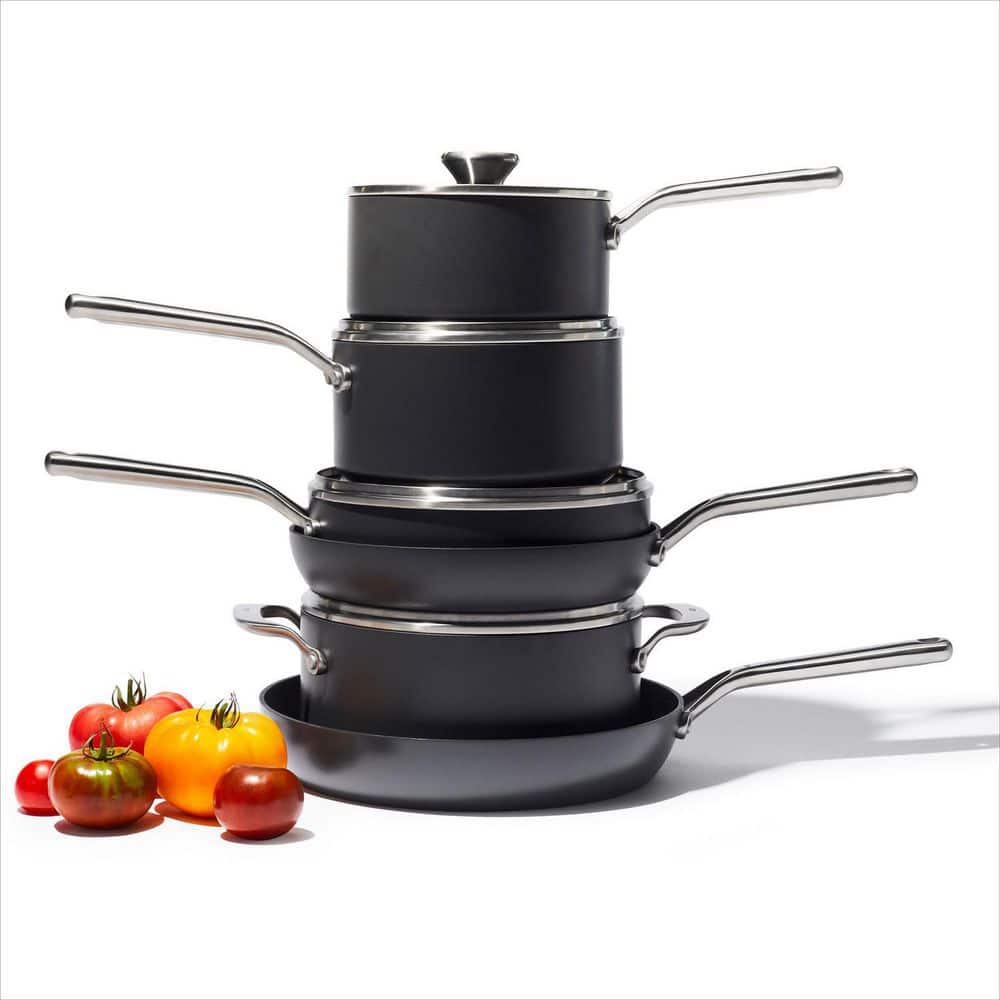 OXO 10-Piece Black Aluminum Non-Stick Cookware Set