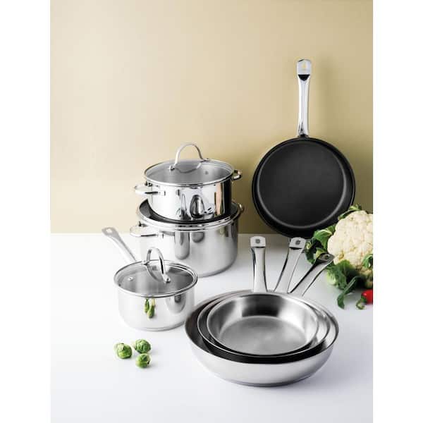 Swiss INOX 18-Piece Stainless Steel Cookware Set, Includes Induction