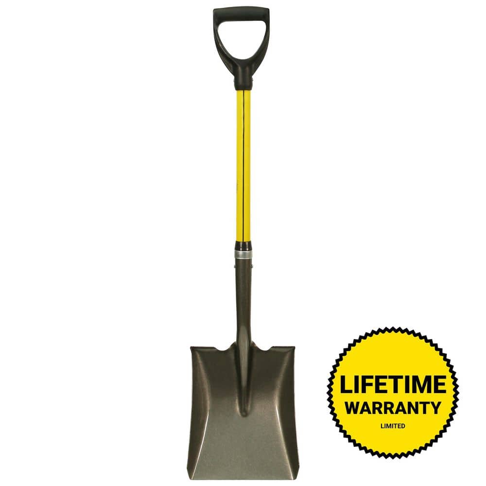 Nupla 30 in. Classic Fiberglass D-Grip Handle and Industrial Grade 14-Gauge Steel Blade Square Point Shovel