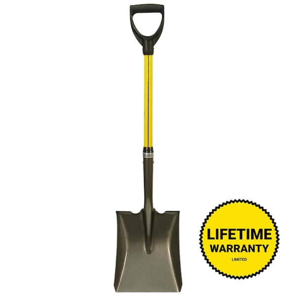 30 in. Classic Fiberglass D-Grip Handle and Industrial Grade 14-Gauge Steel Blade Square Point Shovel