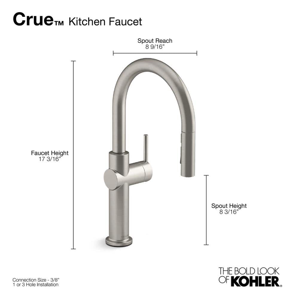 Sophisticated Moderne Brass Regular Kitchen Faucet with Pull-out Spray