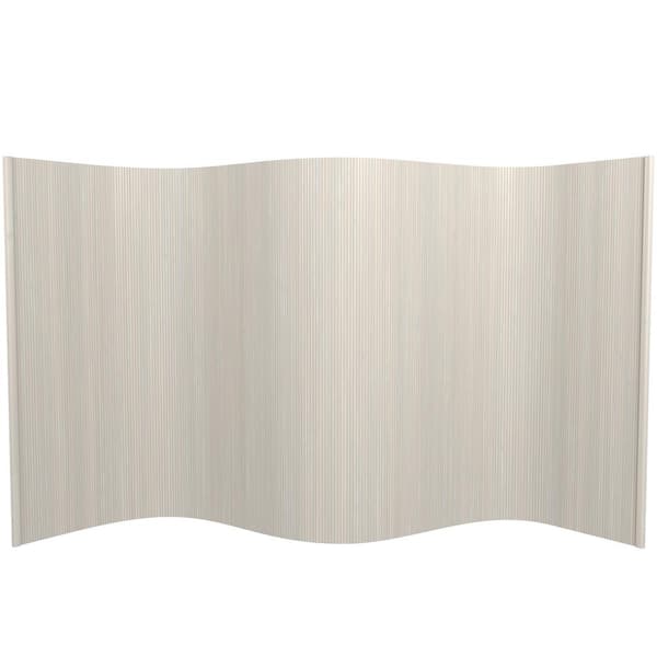RED LANTERN 4 ft. Short Bamboo Wave Screen - White