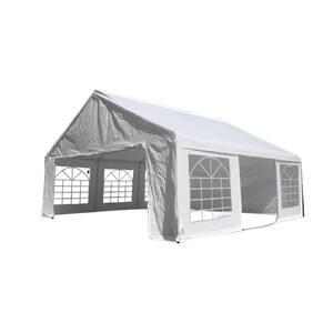 20 ft. x 20 ft. White Outdoor Heavy Duty Carport Events Shelter Tent with Storgae Carry Bags