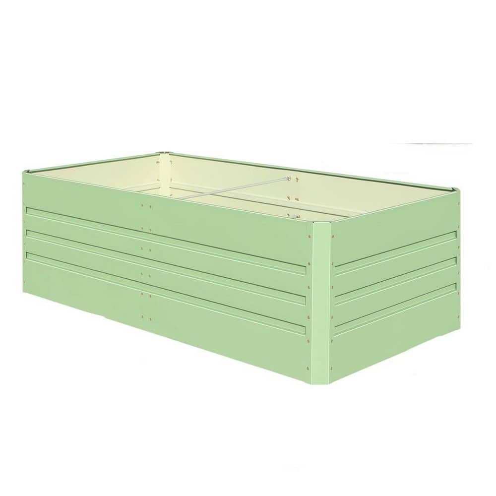 6 ft. x 3 ft. x 2 ft. Outdoor Green Metal Raised Garden Bed Kit, Garden Pla
