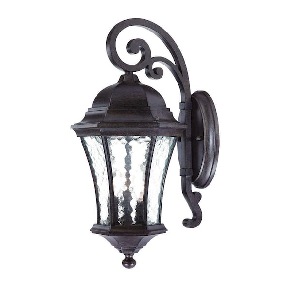 Acclaim Lighting Waverly Collection 3-Light Black Coral Outdoor Wall Lantern Sconce